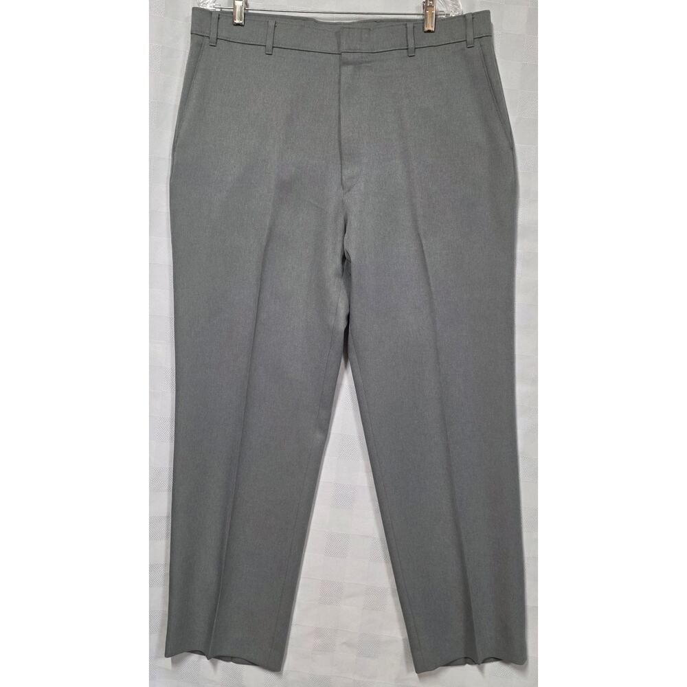 Vintage Levis Pants Mens 38x32 Gray Action Slacks Sta Prest Polyester Trouser